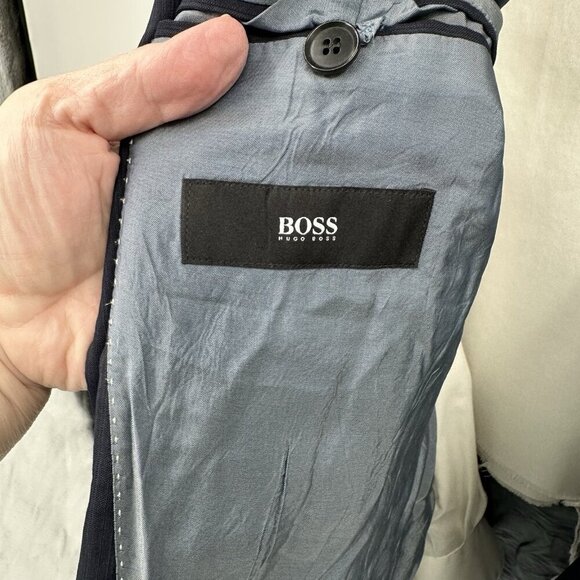 HUGO BOSS jacket blazer sport coat pasolini/movie 100% wool navy blue 46L - Picture 6 of 8